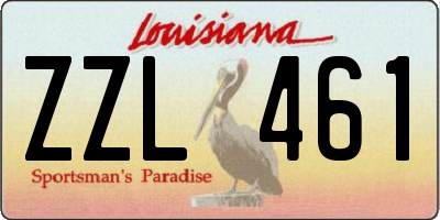 LA license plate ZZL461