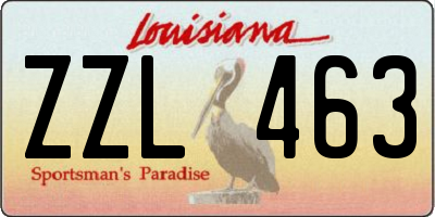 LA license plate ZZL463