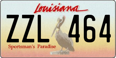 LA license plate ZZL464