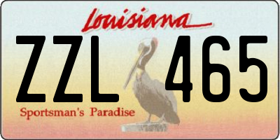 LA license plate ZZL465