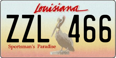 LA license plate ZZL466