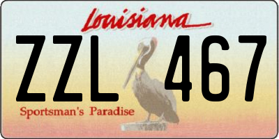 LA license plate ZZL467