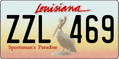 LA license plate ZZL469