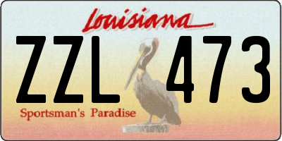 LA license plate ZZL473