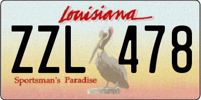 LA license plate ZZL478