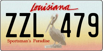 LA license plate ZZL479