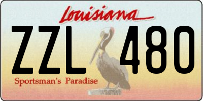 LA license plate ZZL480