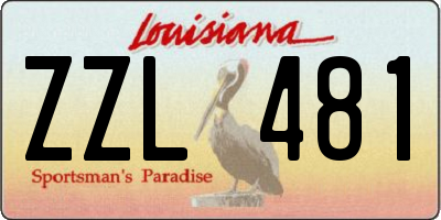 LA license plate ZZL481