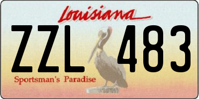 LA license plate ZZL483