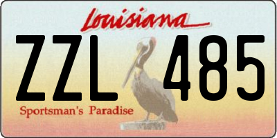 LA license plate ZZL485