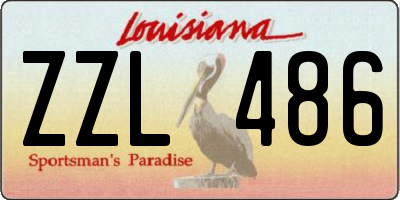 LA license plate ZZL486