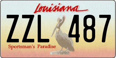 LA license plate ZZL487