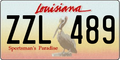 LA license plate ZZL489