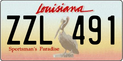 LA license plate ZZL491