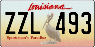 LA license plate ZZL493