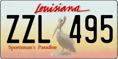 LA license plate ZZL495