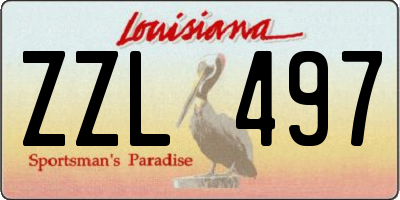 LA license plate ZZL497