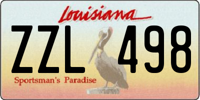 LA license plate ZZL498