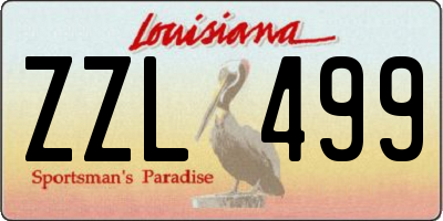 LA license plate ZZL499