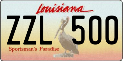 LA license plate ZZL500