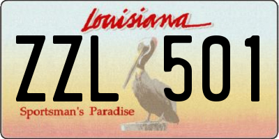 LA license plate ZZL501