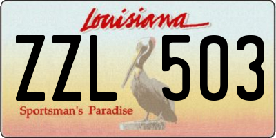 LA license plate ZZL503