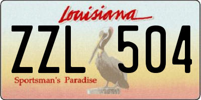 LA license plate ZZL504