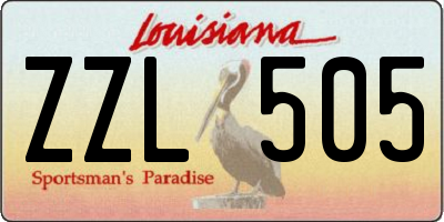 LA license plate ZZL505