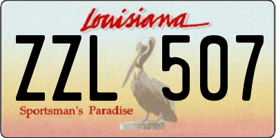 LA license plate ZZL507