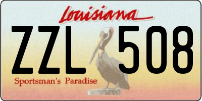 LA license plate ZZL508