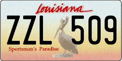 LA license plate ZZL509