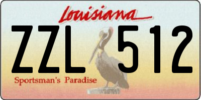 LA license plate ZZL512