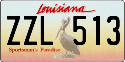 LA license plate ZZL513