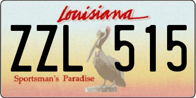 LA license plate ZZL515