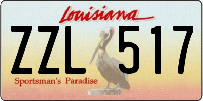 LA license plate ZZL517