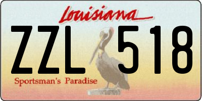 LA license plate ZZL518