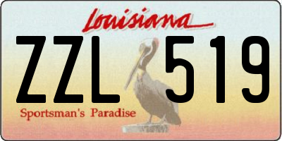 LA license plate ZZL519