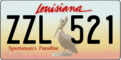 LA license plate ZZL521