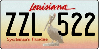 LA license plate ZZL522