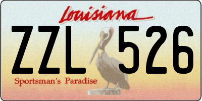 LA license plate ZZL526