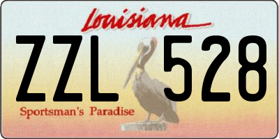 LA license plate ZZL528