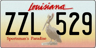 LA license plate ZZL529