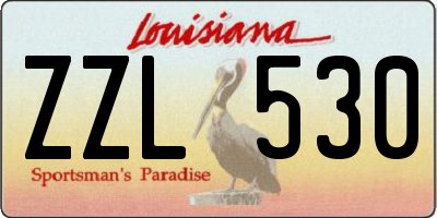 LA license plate ZZL530