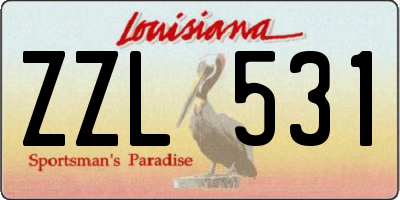 LA license plate ZZL531