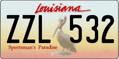 LA license plate ZZL532