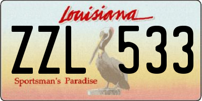 LA license plate ZZL533