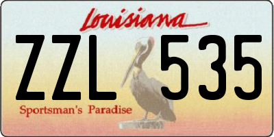 LA license plate ZZL535