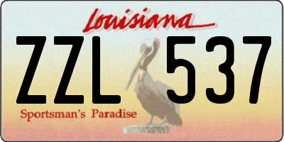 LA license plate ZZL537