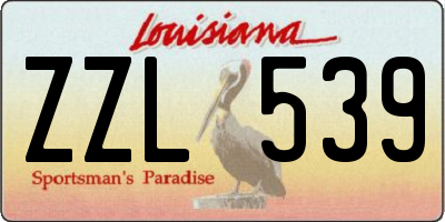 LA license plate ZZL539