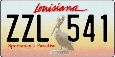 LA license plate ZZL541